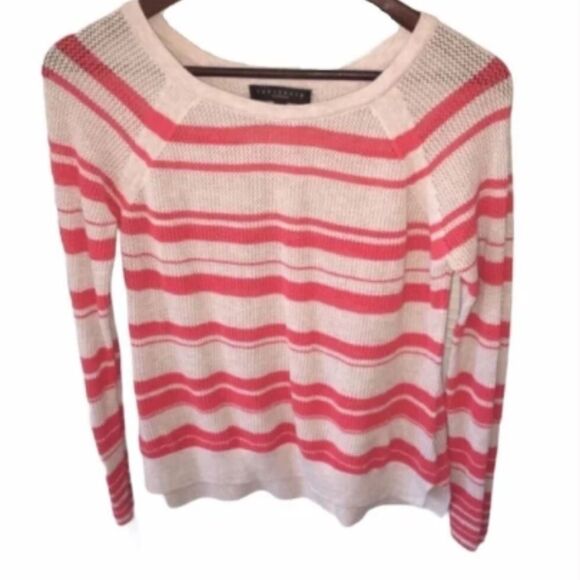 Women’s Sanctuary Clothing Coral Striped Sweater - Picture 1 of 6